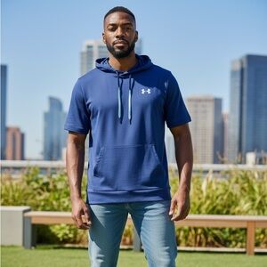 Men’s Medium Under Armour Baseball Short Sleeve Hoodie Sweater